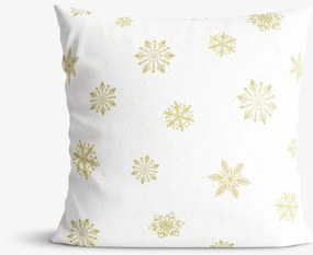 Goldea dekoračná obliečka na vankúš - zlaté snehové vločky 45 x 45 cm