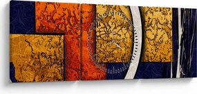 Obraz abstrakcie (s hodinami) (90x30 cm)
