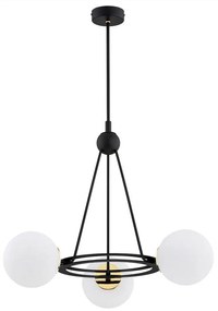 Argon 6150 - Luster na tyči AMALFI 3xE27/15W/230V čierna/biela