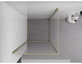 Mexen Exo, výklopný sprchový kút 80 x 80 cm, číre sklo, zlatá, 8181-080-080-50-00