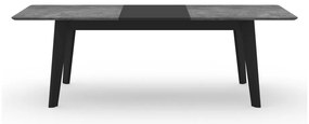 Čierny rozkladací jedálenský stôl s doskou v dekore betónu 100x180 cm Shadow – TemaHome