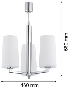 Argon 1224 - Luster na tyči CAMELOT 3xE27/15W/230V lesklý chróm