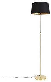 Stojaca lampa zlatá/mosadzná s čiernym tienidlom 45 cm nastaviteľná - Parte