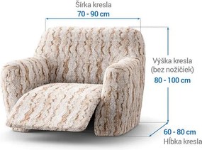 Bielastické poťahy OCEANO NOVÉ béžové relaxačné kreslo (š. 70 - 90 cm)