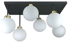 Prisadený luster DEA 6xE14/60W/230V čierna/zlatá/biela