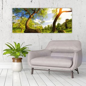 Obraz jarnej lúky (120x50 cm)