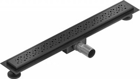 Mexen Flat nerezový sprchový žľab 60 cm, vzor M12, čierna, 1721060-15