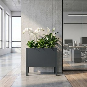 Malý antracitový kovový obal na kvetináč: DAISY 400 x 350 x 250 mm