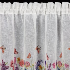 KRÁTKA ZÁCLONA NA PÁSKE BELLA 150X30 CM KVETY