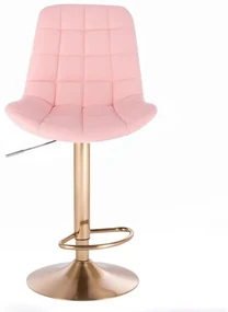 LuxuryForm DESIGN Barová stolička PARIS na zlatom tanieri - ružová