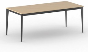 Kancelársky stôl PRIMO ACTION, čierna podnož, 2000 x 900 mm, buk