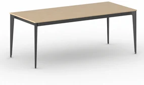 Kancelársky stôl PRIMO ACTION, čierna podnož, 2000 x 900 mm, buk