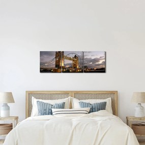 Obrázok - Tower Bridge v noci (s hodinami) (90x30 cm)