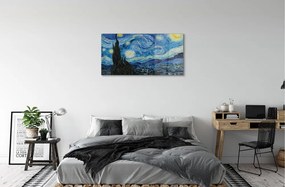 Obraz na skle Art hviezdnej noci 125x50 cm