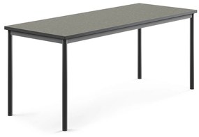 Stôl SONITUS, 1800x700x720 mm, linoleum - tmavošedá, antracit