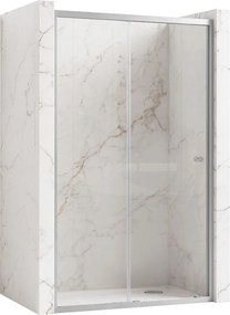 Jednokrídlové posuvné sprchové dvere REA PRIMO SLIDE 140 cm pre inštaláciu do niky, chrom/transparent - bez vaničky