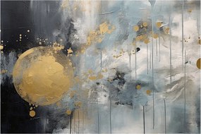 Obraz - Abstrakcia so zlatou guľou (90x60 cm)