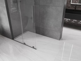 Mexen Velar L, posuvná sprchová zástena Walk-in 110 x 200 cm, 8mm číre sklo, grafitová, 871-110-003-03-95