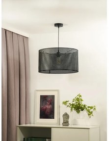 Duolla - Luster na lanku ROLLER RATTAN 1xE27/15W/230V pr. 45 cm čierna