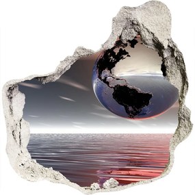 Díra 3D ve zdi nálepka Planéta zem nd-p-1888507