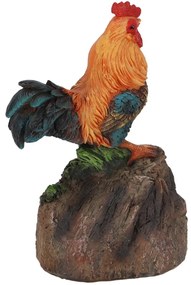 Záhradná figúrka z polyesterovej živice Rooster, 11,4 cm, viacfarebná
