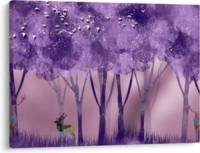 Obraz - Jelene v magickom lese (70x50 cm)