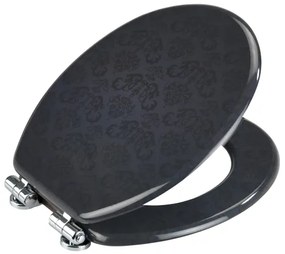 WENKO 22977100-Toaletné sedátko BELLEVUE 35,5x42,5 cm antracit/strieborné
