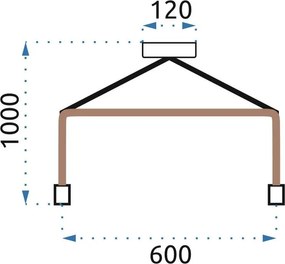 Toolight - Závesné svietidlo 5xE27 (kov-lano) APP210-3CPR, hnedá-čierna, OSW-07863