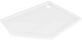 Mexen Flow Slim, pravostranná päťuholníková sprchová vanička 90 x 80 cm, biela lesklá, 46P108090R