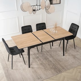 Stôl Keramický ADAMO 120-160 cm dub/čierny