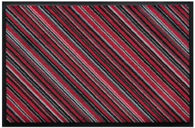 Pruhovaná premium rohožka - červená uhlopriečka (Vyberte veľkosť: 85*55 cm)