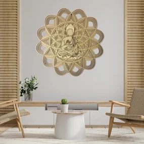 Vyrezávaná drevená 3D mandala na stenu | SENTOP PR0459