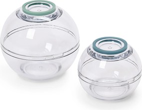 2 guľaté nádobky na uchovávanie potravín