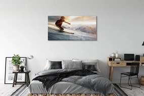Obraz plexi Lyžiarske palice muž 125x50 cm