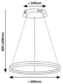 Rabalux 72301 - LED Luster na lanku ISAURE LED/35W/230V