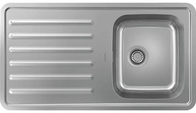 HANSGROHE S4113-F340 nerezový drez s odkvapávacou plochou, obojstranný, montáž na pracovnú dosku/do roviny, s ručným odtokom, 915 x 505 mm, nerezová oceľ, 43340800