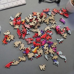DAALO Dřevěné zvířecí puzzle - vlk - AKCE!