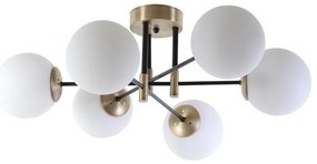 Stropné svietidlo v bielo-zlatej farbe so skleneným tienidlom ø 15 cm Dolunay – Opviq lights