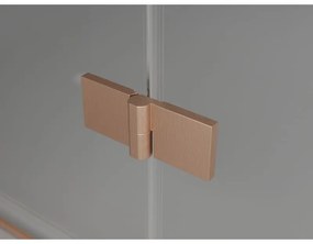 Mexen Lunar T, sklopný pravý sprchový kút 125 x 70 cm, 8mm číre sklo, profil medená matná, 834T-125-070-65-00-P