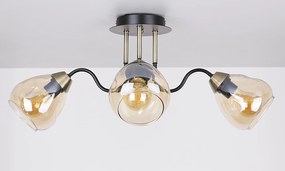 Candellux Čierno-zlaté stropné svietidlo Unica pre žiarovku 3x E27 33-00880