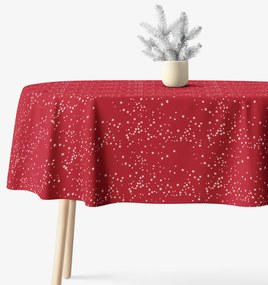 Goldea oválny obrus valencia - hviezdičky na červenej 140 x 220 cm