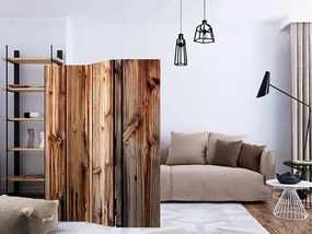 Paraván - Wooden Chamber [Room Dividers] Veľkosť: 135x172, Verzia: Jednostranný