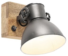 Priemyselný reflektor tmavosivý s mangovým drevom 18 cm - Mangoes