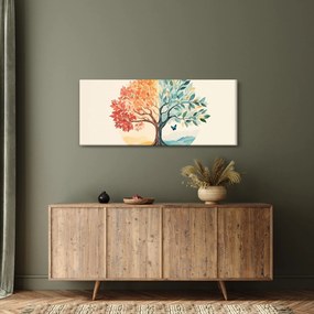 Obraz – Duálny strom s motýľom (120x50 cm)