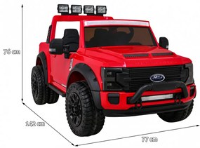 RAMIZ Elektrické autíčko - Ford Super Duty - červené -  4x45W - 12V 14Ah - 2023