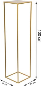 STOJAN NA KVETINÁČ SIMPLE 100X24X24 CM ZLATÁ