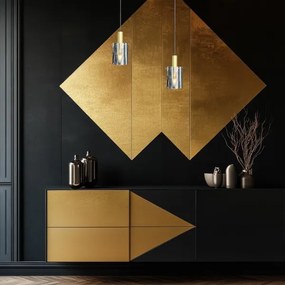 Luster na lanku ARCADIA 1xE27/60W/230V pr. 13 cm zlatá/dymová