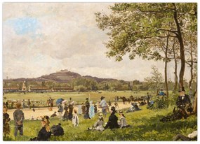 Obraz - French 19th Century, Race Course at Longchamps, reprodukcia (70x50 cm)