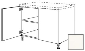 Kuchynská skrinka spodní Naturel Erika24 s dvierkami 90x87x56 cm bílá lesk 450.UD90