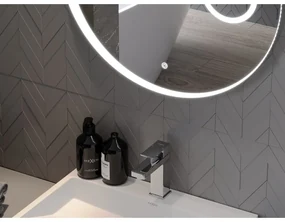 Mexen Ella, LED kúpeľňové zrkadlo s podsvietením a kozmetickým zrkadielkom 70x70 cm, 6000K, ochrana proti zahmlievaniu, 9811-070-070-611-00